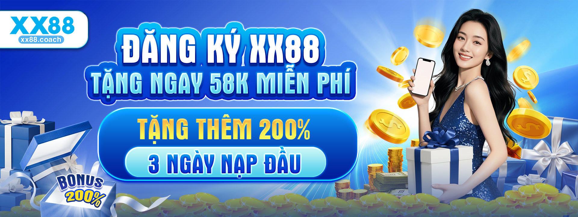 Đăng ký XX88 tặng ngay 58k miễn phí