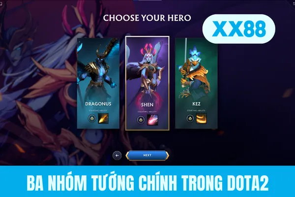 Ba nhóm tướng chính trong Dota2